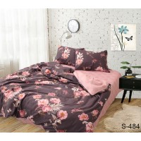 Комплект постельного белья Tag Tekstil с компаньоном сатин 100% хлопок евро S484