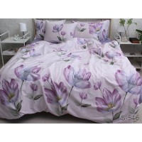 Комплект постельного белья Tag Tekstil с компаньоном сатин люкс 100% хлопок семейный (S546)