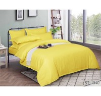Комплект постельного белья Tag Tekstil страйп-сатин 100% хлопок семейный Желтый LUXURY ST-1040