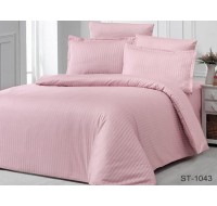 Комплект постельного белья Tag Tekstil страйп-сатин 100% хлопок King Size Розовый LUXURY ST-1043
