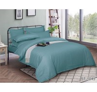 Комплект постельного белья Tag Tekstil страйп-сатин 100% хлопок 2 спальный Морская волна LUXURY ST-1045