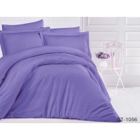 Комплект постельного белья Tag Tekstil страйп-сатин 100% хлопок King Size  Фиолетовый LUXURY ST-1056