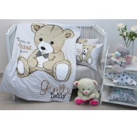 Детский комплект в кроватку Tag Tekstil 100% хлопок Teddy grey