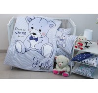 Детский комплект в кроватку Tag Tekstil 100% хлопок Teddy white