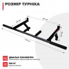 Турник настенный PullUp 3 хвата обычный + широкий + узкий хват черный  (P1031)