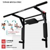 Турник настенный плюс брусья PullUp 3в1 с упором для пресса 2 хвата черный  (P3030)
