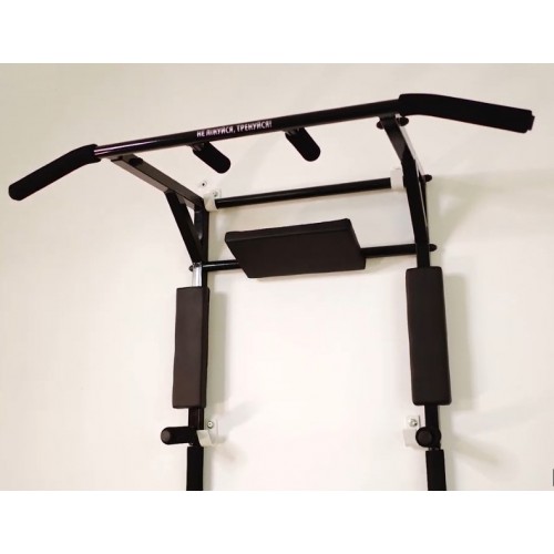 Турник настенный плюс брусья PullUp 3в1 с упором для пресса 3 хвата черный  (P3041)