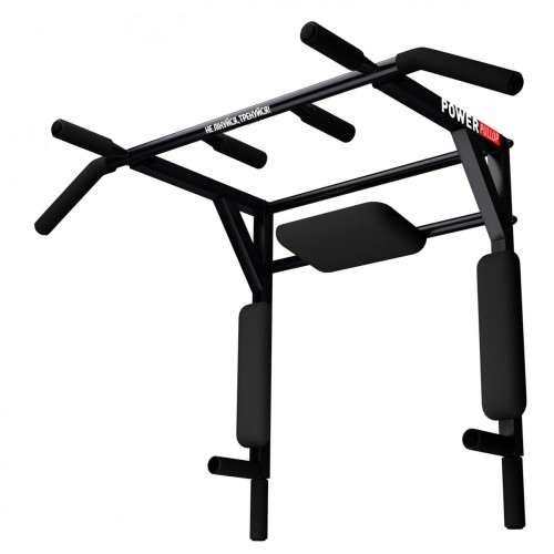 Турник  PullUp 3в1 настенный плюс брусья с упором для пресса 4 хвата разборной черный  (P3043)