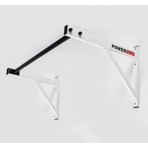 Турник настенный PullUp класический профессиональный белый с черной прямой перекладиной (P4020)